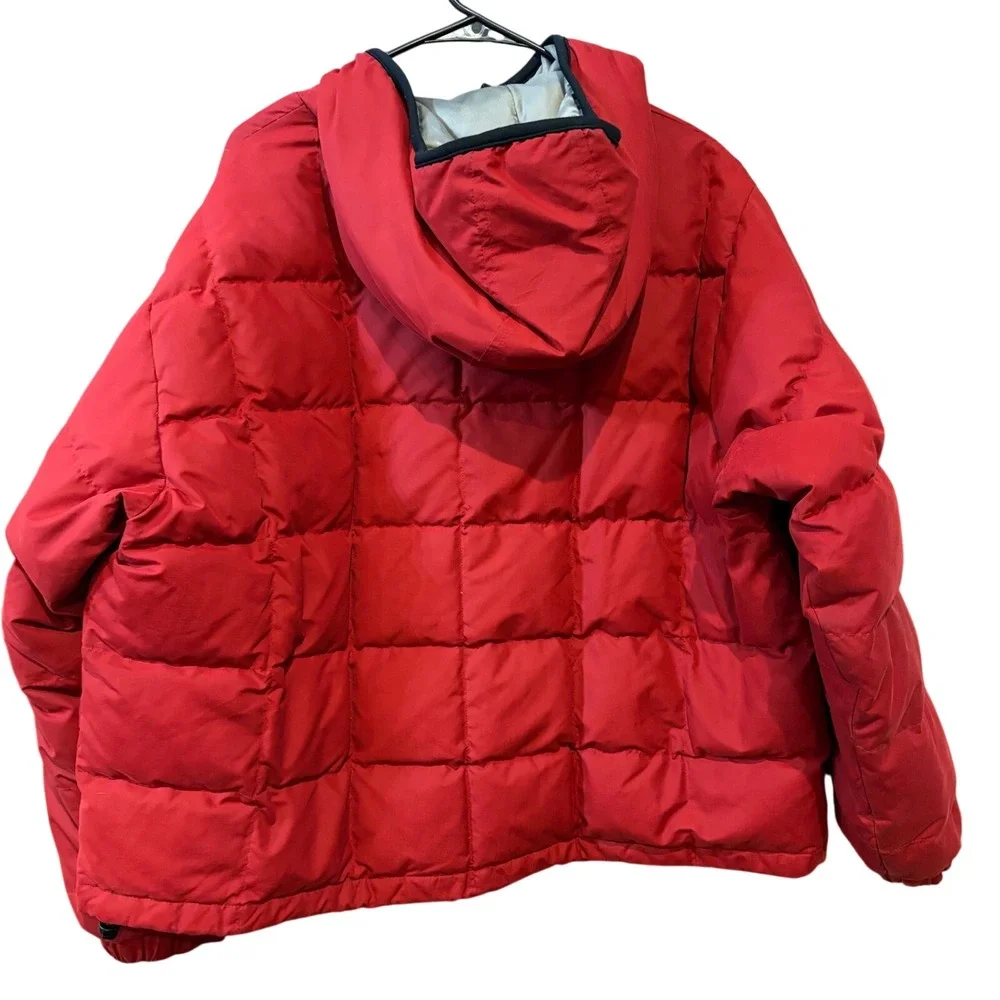 Eddie Bauer VTG Red Puffer Goose Down‎ Jacket Hooded Outdoor Outfitters Size XXL